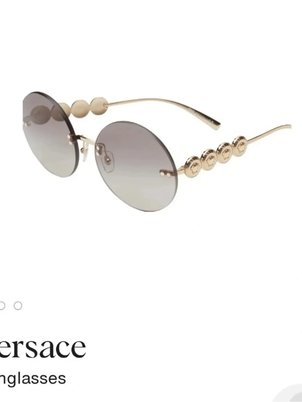 Versace Round Sunglasses with Gray Gradient Lenses and Gold Frame